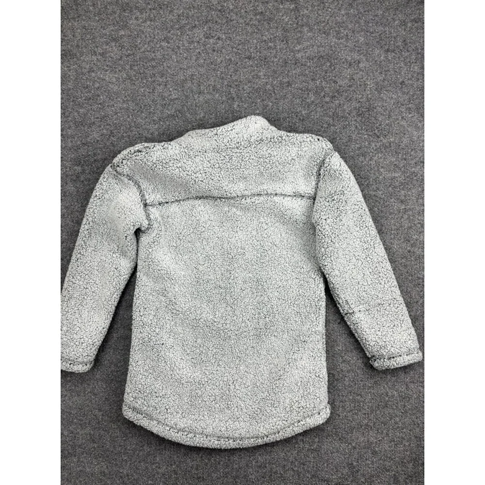 Columbia Jacket Kids L Gray Sherpa Fleece Full Zip Pockets Warm Longline‎